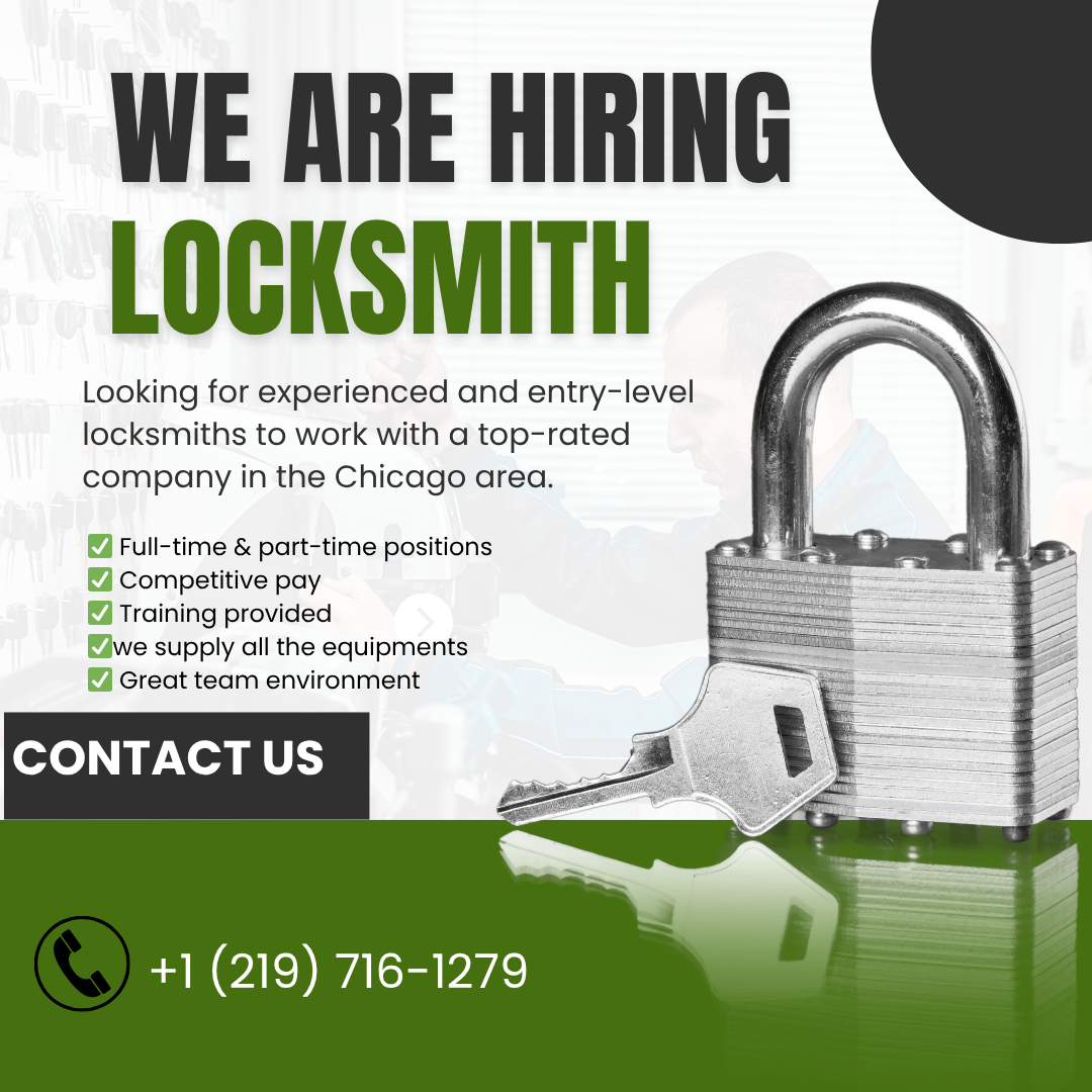 Green and White Modern Key and Locksmith Services Instagram Post